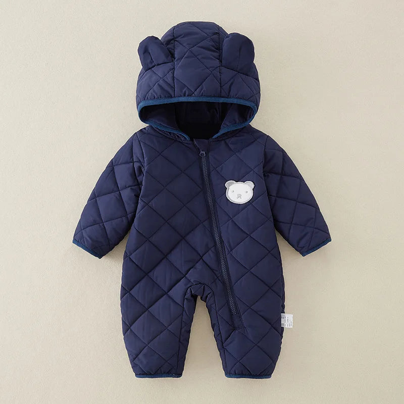 fall شتاء newborn baby cotton جمبسوت warm cotton-padded clothes with bear pattern for climbing