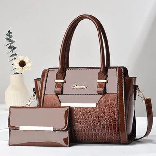 شنطة نسائية مميزة للنساء - 2024 Sequin Leather 2 Pieces Set Luxury