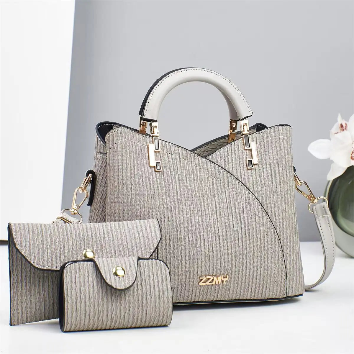شنطة جلد ترند للنساء - 2025 Wholesale PU Leather Women Bags Set