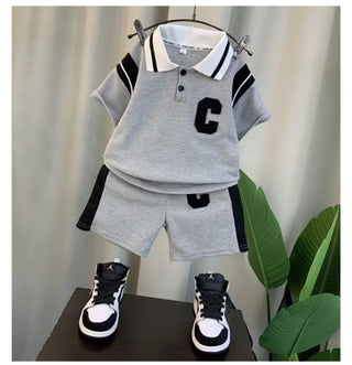 1-5 years european and american fashion polo lapel ولد بدلة أكمام قصيرة أولاد clothing
