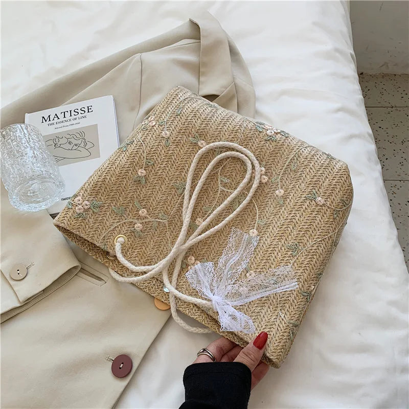 شنطة نسائية كلاسيك للنساء - New Arrival Fashion Straw Braided Bags B