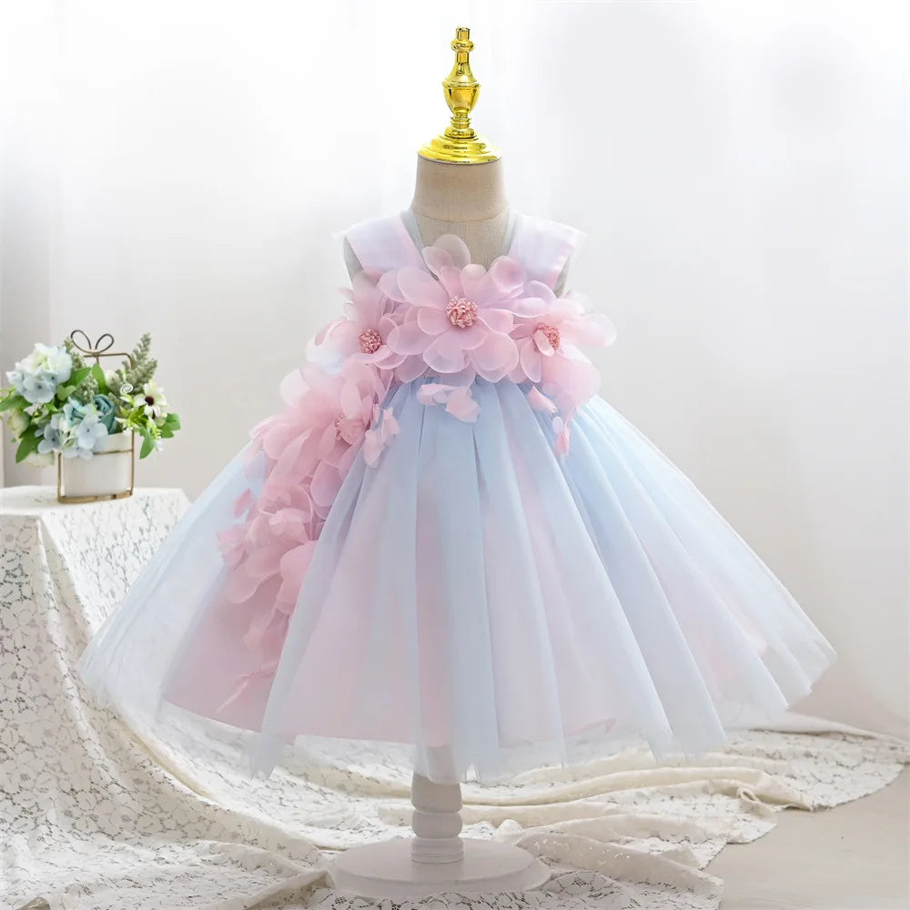 بنات' فستان، children's clothing، صيف جديد korean version، baby one year old أميرة فستان، فيست، rainbow children's فستان