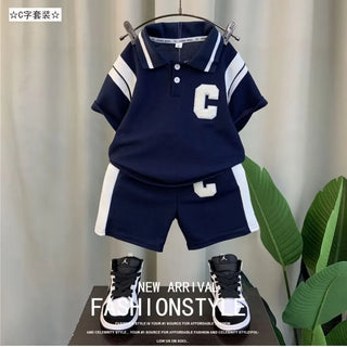 1-5 years european and american fashion polo lapel ولد بدلة أكمام قصيرة أولاد clothing