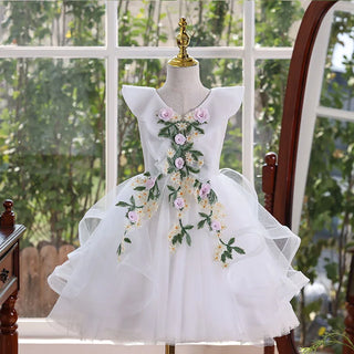 بنات' منفوش floral formal فستان أميرة ستايل for runway shows or weddings children's evening flower بنت فستان