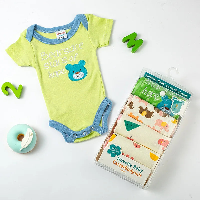 100% cotton infant pajamas newborn five-piece بدلة romper baby clothes