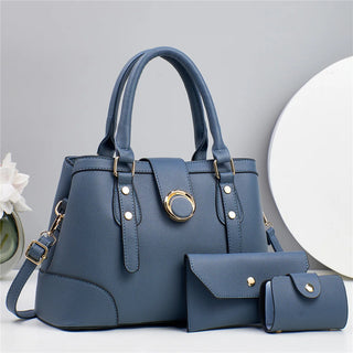 شنطة نسائية مميزة للنساء - New Contrast Color Simple Embossed Three