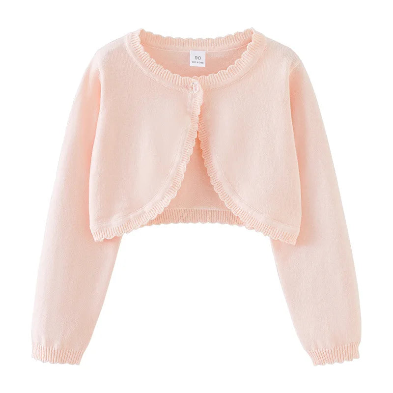 جديد korean round neck بنات' knitted cardigan jacket sweater shawl صيف air-conditioned sweater خفيف version