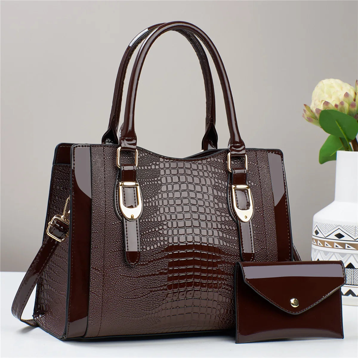 شنطة صغيرة شيك للنساء - 2024 Newest Women's Bags 2 Pieces Set La