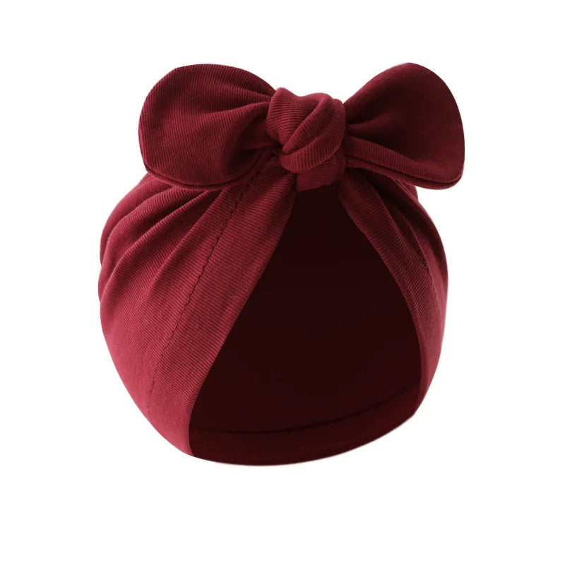 wholesale جديد children's solid color beanie cap rabbit ear pullover ستايل european american baby indian ball cap