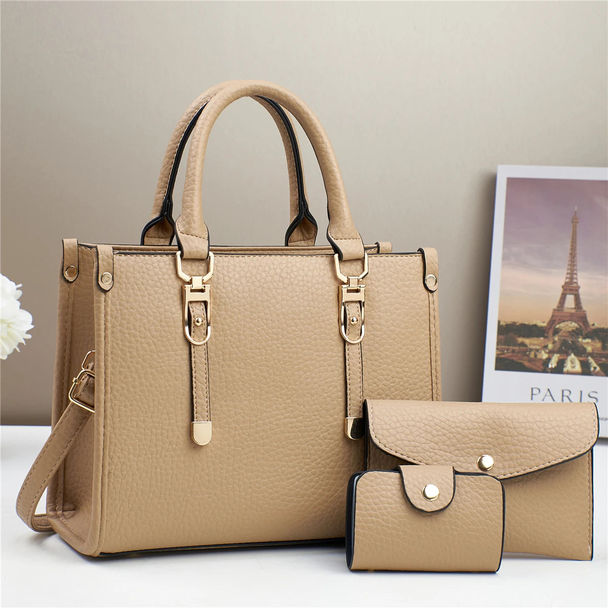شنطة سهرة ترند للنساء - New Wholesale Luxury Women Bags Set Bran