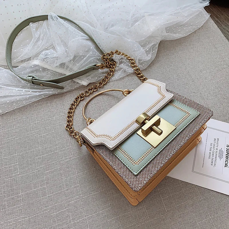 شنطة سهرة كاجوال للنساء - 2022 New Arrival Fashion Bags Brand Gold