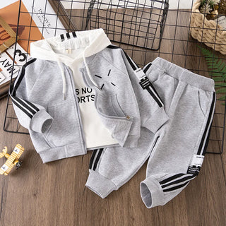 موضة 2025 جديد children's كاجوال sports بدلة for أولاد خريف hooded baseball outfit in cotton with fashionable print