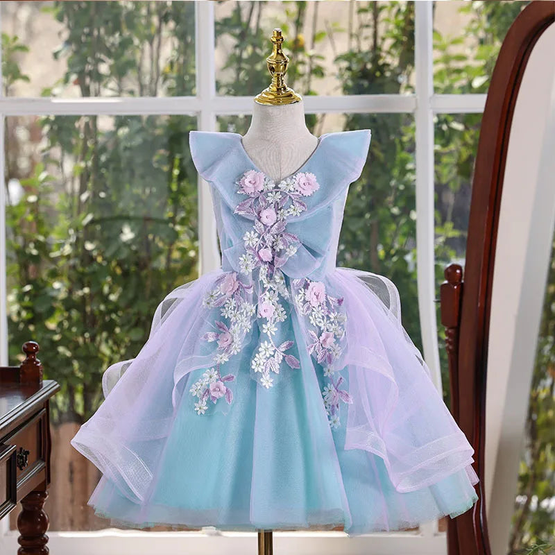 بنات' منفوش floral formal فستان أميرة ستايل for runway shows or weddings children's evening flower بنت فستان