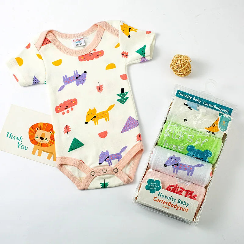 100% cotton infant pajamas newborn five-piece بدلة romper baby clothes