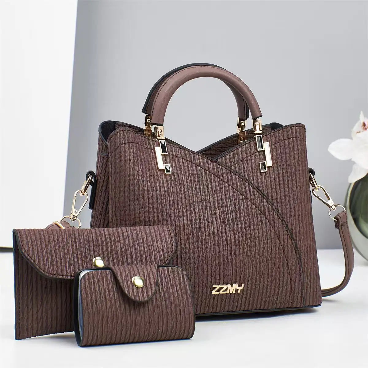 شنطة جلد ترند للنساء - 2025 Wholesale PU Leather Women Bags Set