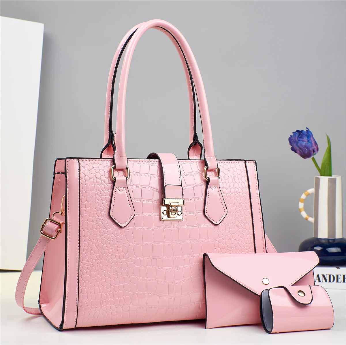 شنطة كروس مميزة للنساء - 2025 New PU Leather 3 in 1 Women Bags Se