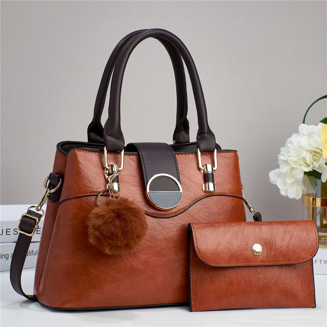 شنطة نسائية كاجوال للنساء - PU Leather Large Capacity Ladies Hand Ba