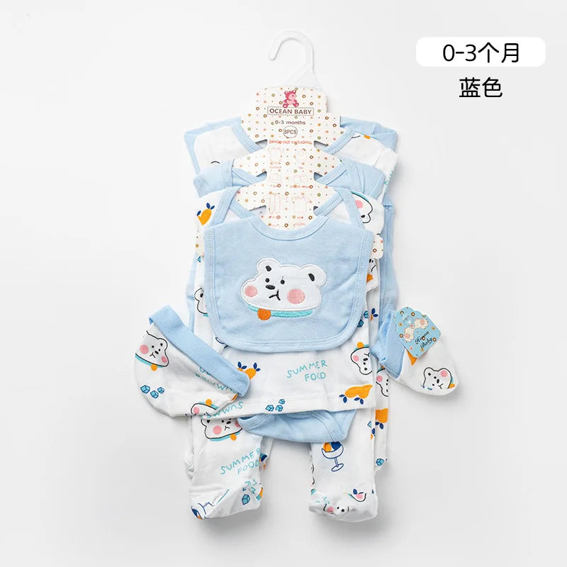 100% cotton unisex bodysuit gift 8pcs طقم baby infants clothing romper boutique newborn baby babi clothes sets 0-3 months