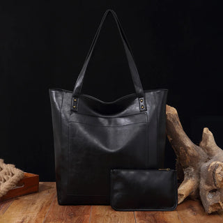 شنطة كتف كاجوال للنساء - Women's Soft Leather Hand Bags Oil Wax L