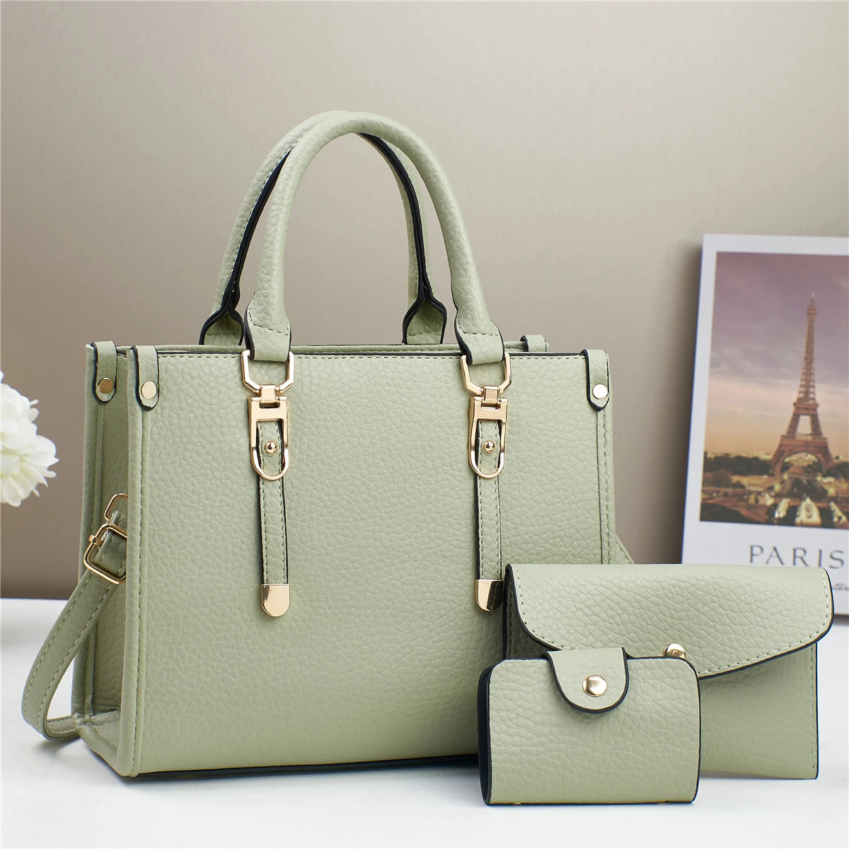 شنطة سهرة ترند للنساء - New Wholesale Luxury Women Bags Set Bran