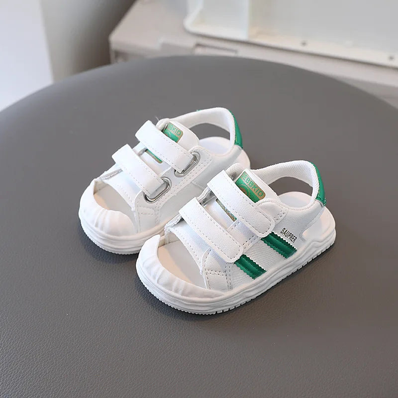 baby toddler sandals for بنات one-year-old صيف anti-kick beach shoes zip closure protective hair instead baotou