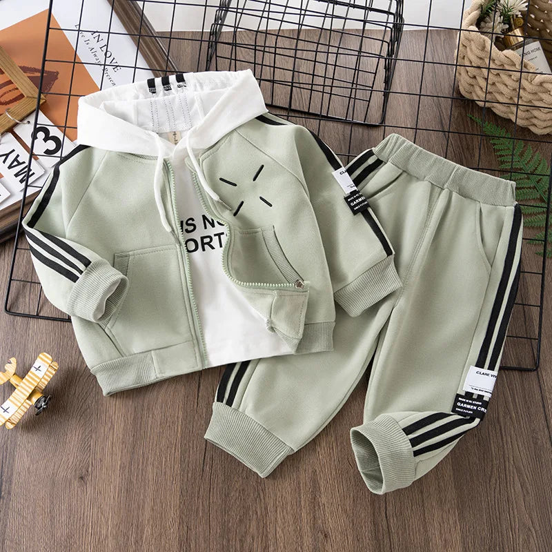 موضة 2025 جديد children's كاجوال sports بدلة for أولاد خريف hooded baseball outfit in cotton with fashionable print