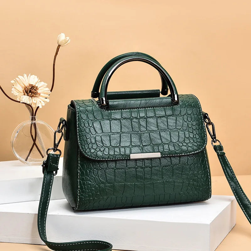 شنطة جلد عملية للنساء - 2023 Stone Pattern Hand Bags Ladies New