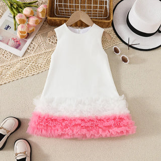 موضة 2025 جديد hot selling أطفال wholesale clothing صيف بدون أكمام بنات فستان