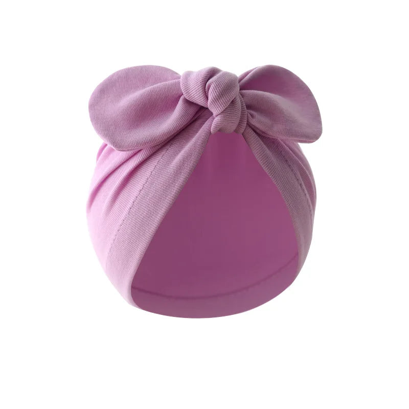 wholesale جديد children's solid color beanie cap rabbit ear pullover ستايل european american baby indian ball cap