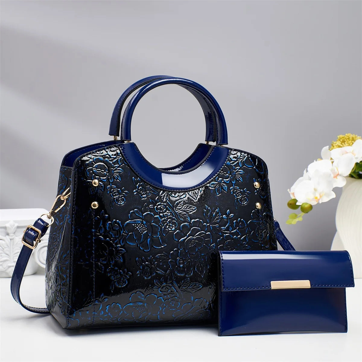 شنطة جلد عملية للنساء - Factory Wholesale PU Leather 3 Pieces Ba
