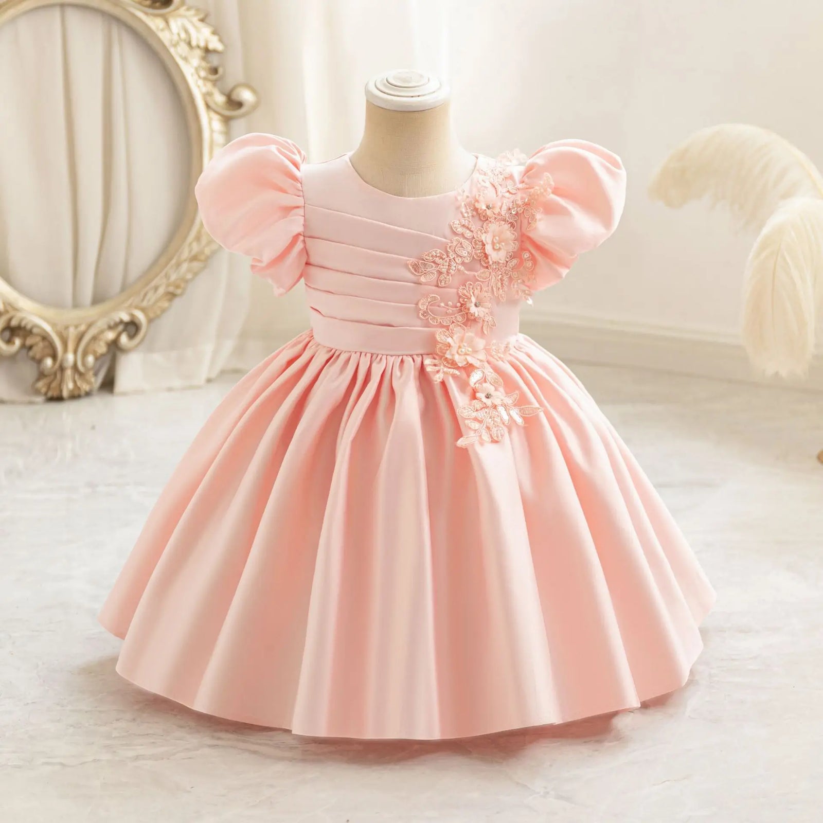 بنات' floral أميرة فستان for birthdays صيف جديد children's knitted fabric flower بنت فستان