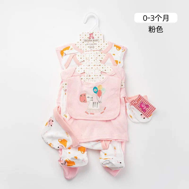 100% cotton unisex bodysuit gift 8pcs طقم baby infants clothing romper boutique newborn baby babi clothes sets 0-3 months