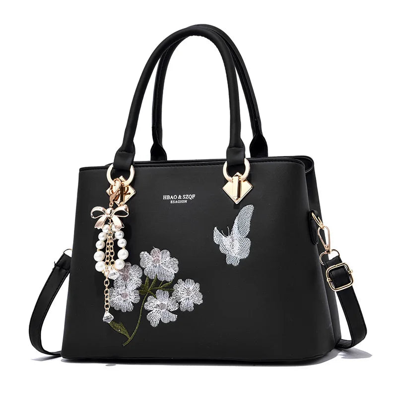 شنطة صغيرة فاخرة للنساء - 2025 Fashion Embroidery Flower New Cross