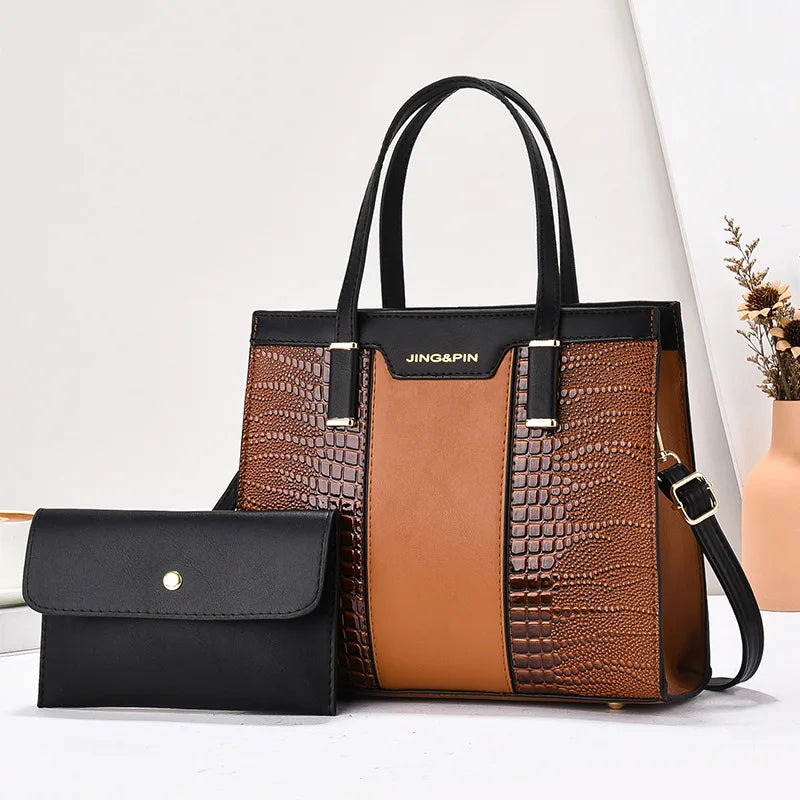 شنطة صغيرة شيك للنساء - 2025 New wholesale women's bags set bran