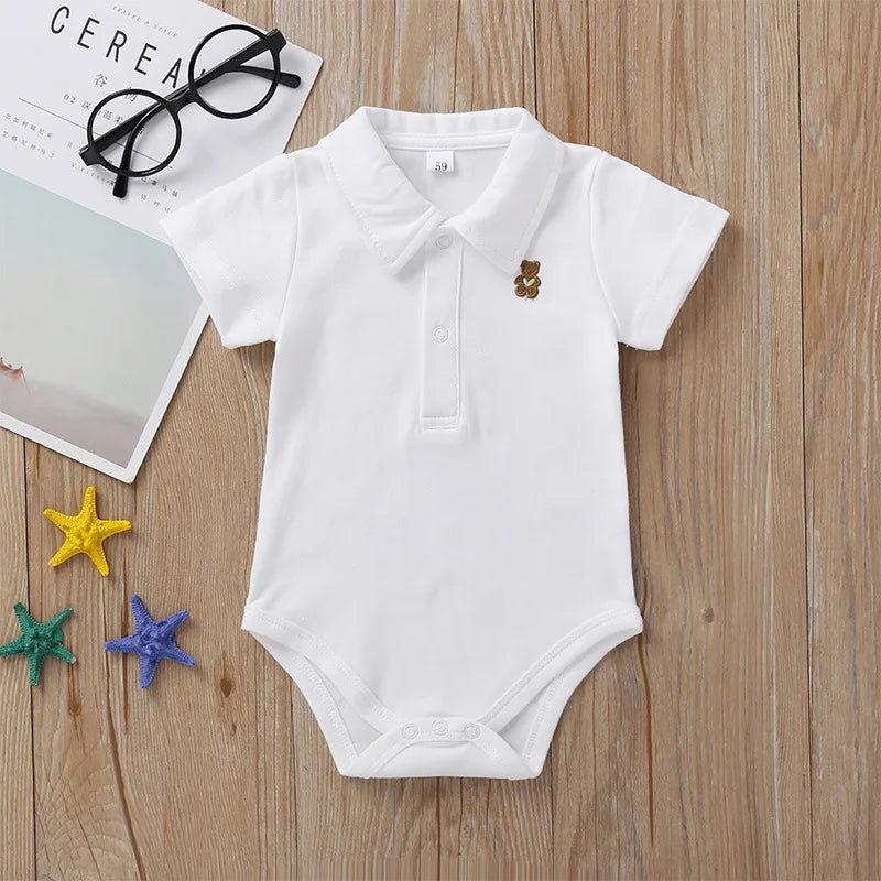 2024 صيف baby ولد جمبسوت candy color أكمام قصيرة triangle climbing بدلة 100% cotton unisex odm supply in stock