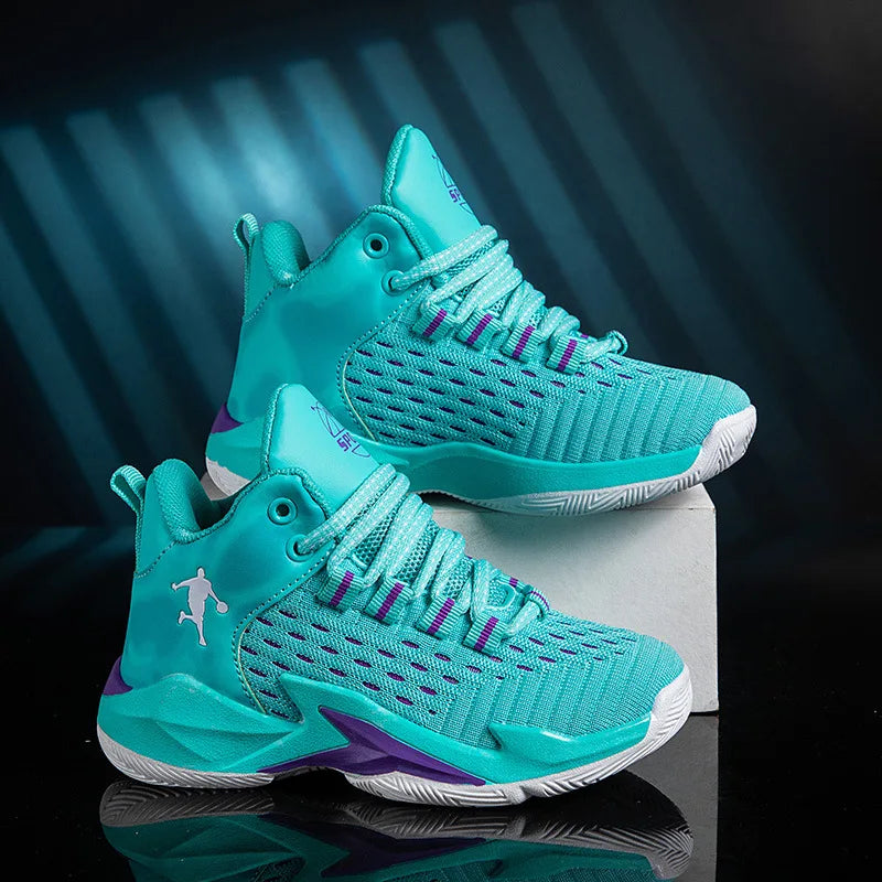 موضة 2025 ربيع خريف children's basketball shoes non-slip جديد running sneakers for أولاد ناعم bottom breathable net design صيف