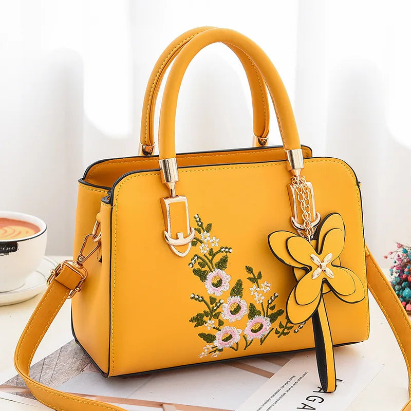 شنطة جلد فاخرة للنساء - 2025 Newest Fashion Patchwork Embroidery