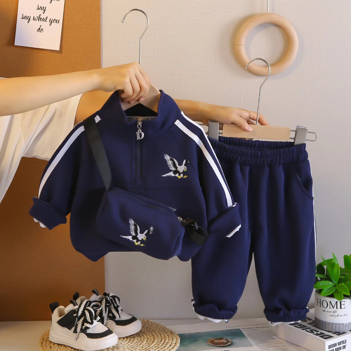 أولاد' ربيع وخريف hoodie طقم موضة 2025 جديد كاجوال baby clothes، baby's ربيع وخريف sports طقم قطعتين