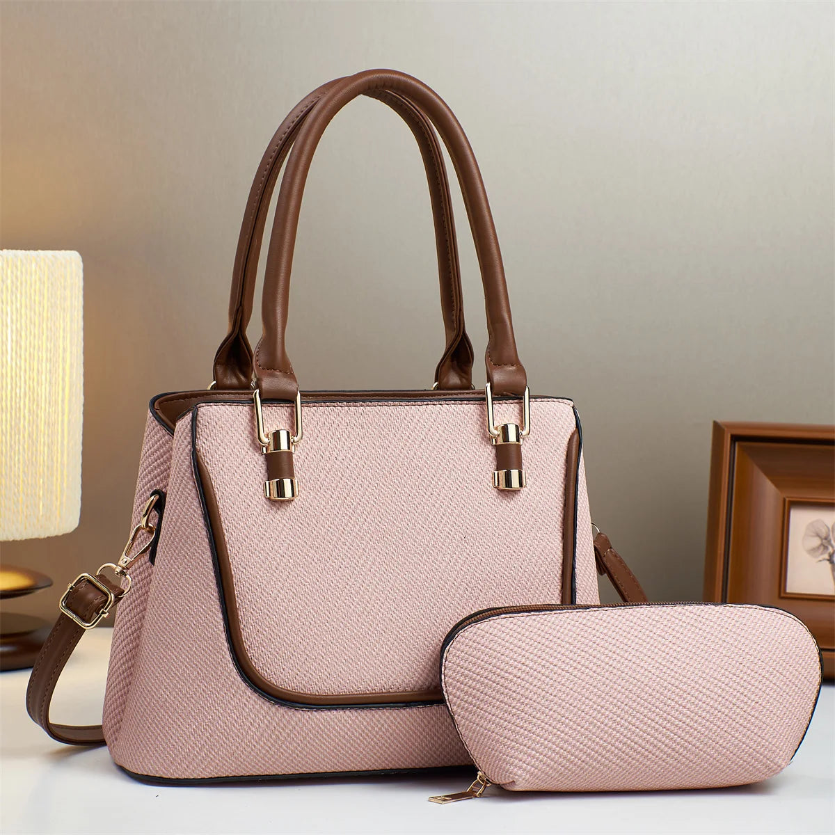 شنطة يد موضة 2025 للنساء - 2025 PU Leather 2 Pieces Bags Set Ladies