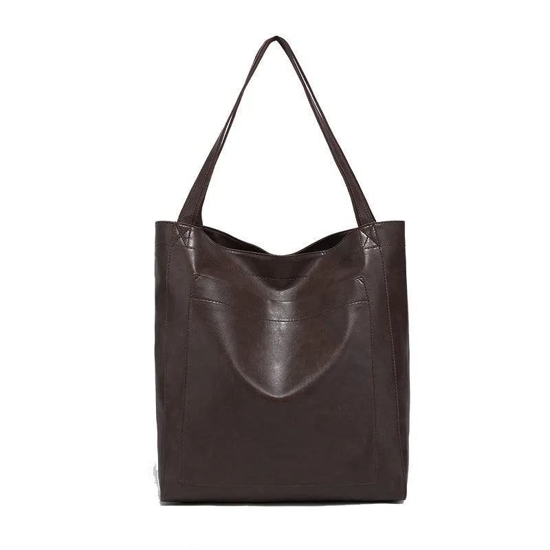 شنطة يد مميزة للنساء - Women's PU Soft Leather Hand Bags Oil Wa
