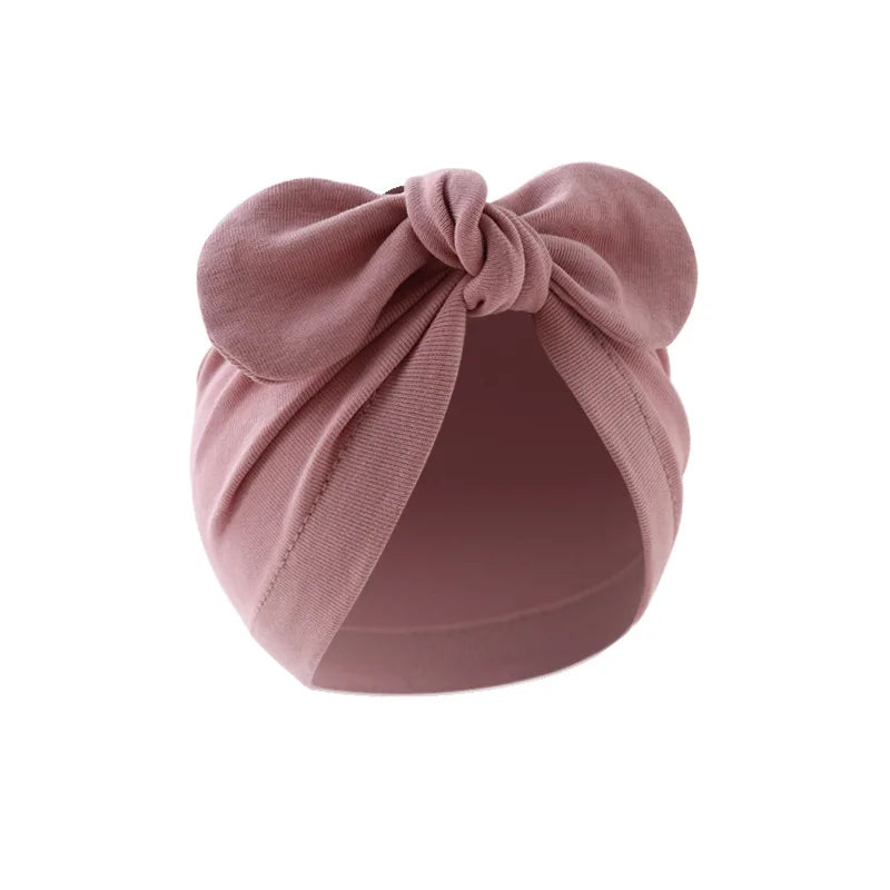 wholesale جديد children's solid color beanie cap rabbit ear pullover ستايل european american baby indian ball cap
