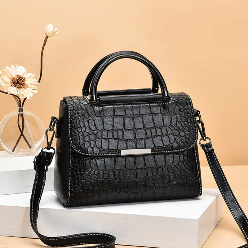 شنطة جلد عملية للنساء - 2023 Stone Pattern Hand Bags Ladies New