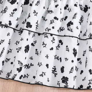 high cottondress'for 8-12-year-old بنات korean version floral ruffled بدون أكمام embroidery ناعم o-neck كاجوال