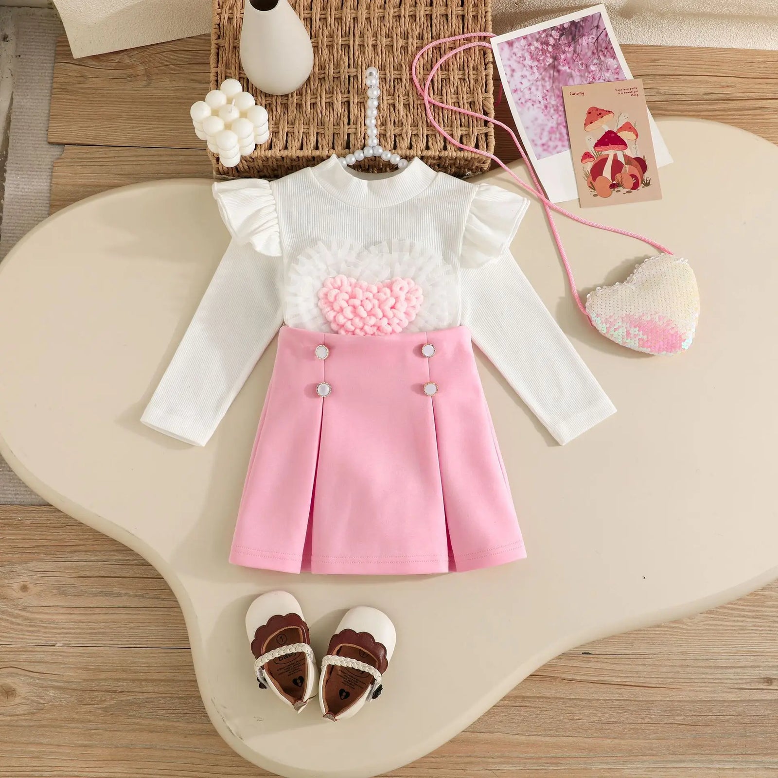 high quality cotton baby بنت's كاجوال بدلة custom logo print elegant and lovely for ربيع وخريف