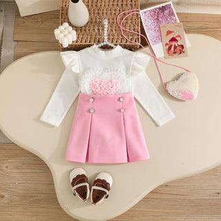 high quality cotton baby بنت's كاجوال بدلة custom logo print elegant and lovely for ربيع وخريف