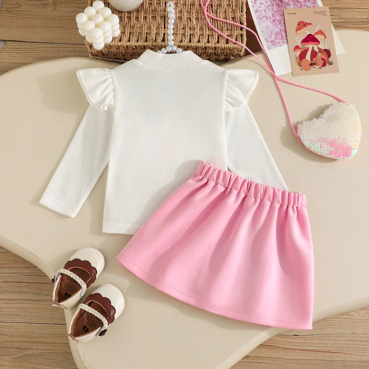 high quality cotton baby بنت's كاجوال بدلة custom logo print elegant and lovely for ربيع وخريف