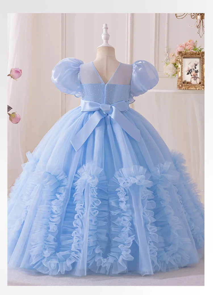 high quality بنات' floral chiffon فستان for wedding prom birthday party-children's بنت فستان أميرة أكمام قصيرة cute