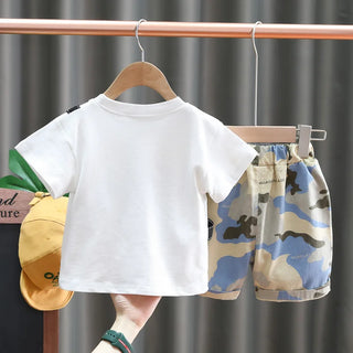 high quality korean ستايل صيف أكمام قصيرة shorts طقم for أولاد أطفال comfortable cute cartoon print