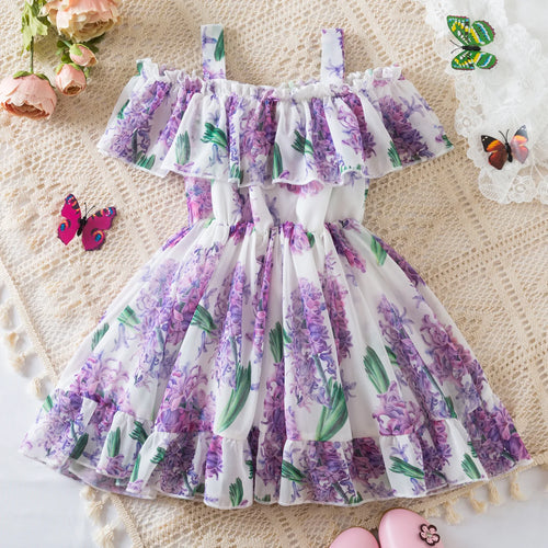 hot sale صيف بنات dresses comfortable أطفال clothing straight shoulder design for baby بنات children أميرة فستان
