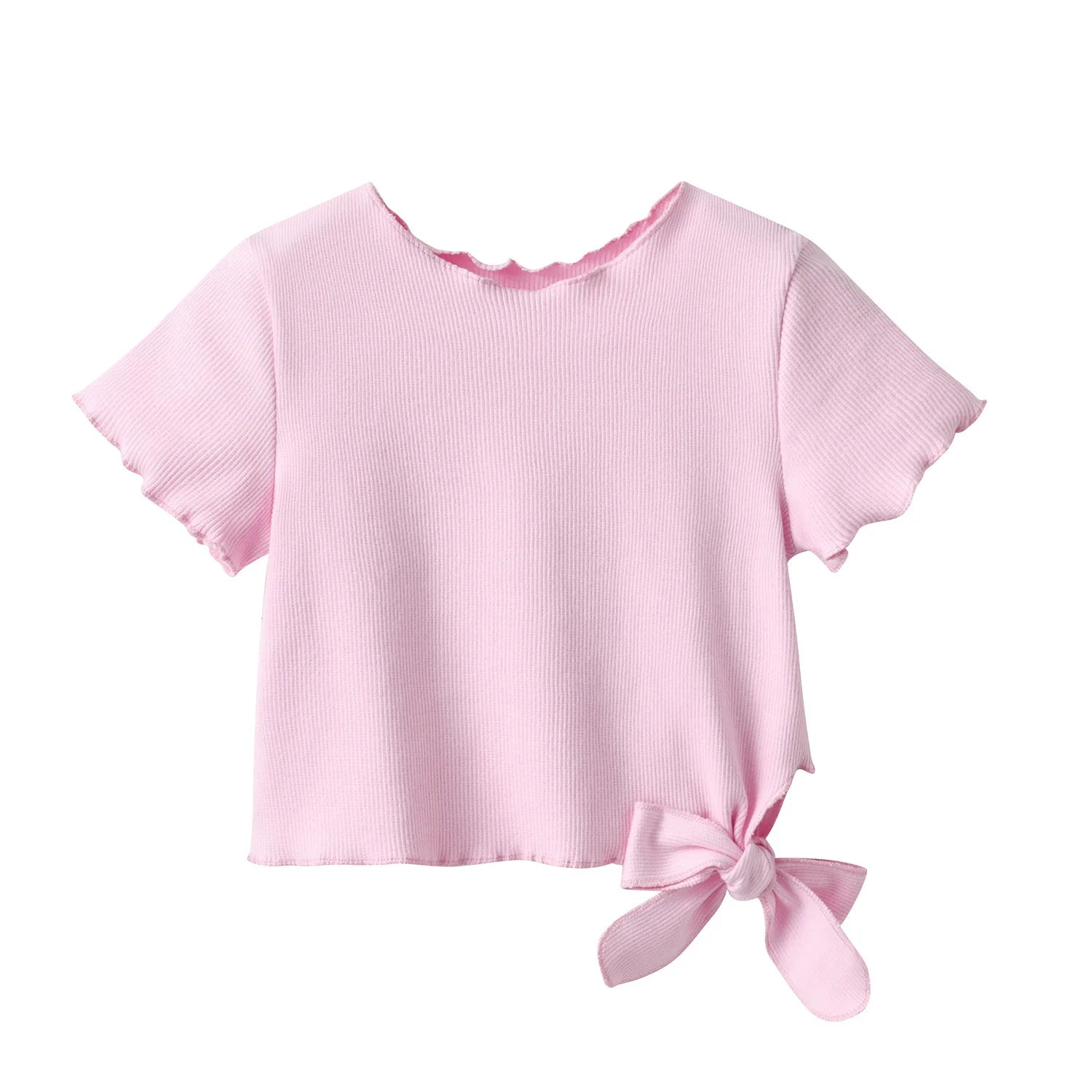 korean ستايل cute بنت بدلة صيف floral lace bow أكمام قصيرة t-shirt with floral lace pants جيب طقم قطعتين
